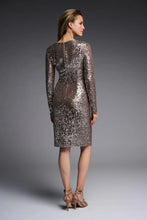 Load image into Gallery viewer, 223720 Sequin Dress-silver/taupe