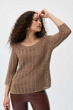 Load image into Gallery viewer, Joseph Ribkoff Open Weave Top, Tigers Eye