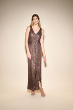 Load image into Gallery viewer, Sequin Ruffle Sleeveless Maxi Dress