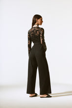 Load image into Gallery viewer, Scuba Crepe And Sequins Mesh Jumpsuit 243763