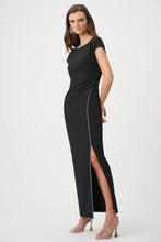 Load image into Gallery viewer, Signature | Scuba Crepe Sheath Gown With Rhinestones Piping 261713F26