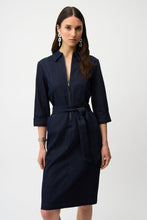 Load image into Gallery viewer, Denim Dress With Half Zip and Belt 261900