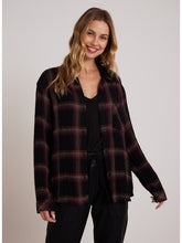 Load image into Gallery viewer, Oversized Shirt with Pocket - Autumn Sunset Plaid
