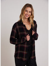 Load image into Gallery viewer, Oversized Shirt with Pocket - Autumn Sunset Plaid