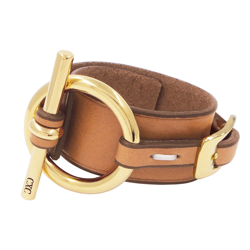 CXC Gold & Leather Bracelet