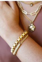 Load image into Gallery viewer, Matte Gold Book Chain Bracelet