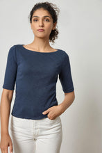 Load image into Gallery viewer, Elbow Sleeve Boatneck tee PA2907