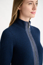 Load image into Gallery viewer, Denim Trim Zip Sweater LFSG6-219