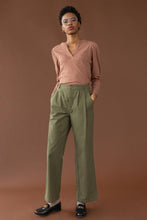 Load image into Gallery viewer, Lilla P Shirred Long Sleeve Spilt Neck, Clove