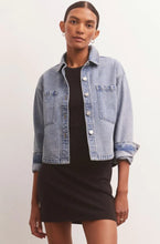 Load image into Gallery viewer, Z Supply All Day Cropped Denim Jacket, Sun Bleached Indigo/Bone