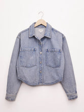 Load image into Gallery viewer, Z Supply All Day Cropped Denim Jacket, Sun Bleached Indigo/Bone
