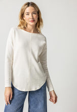 Load image into Gallery viewer, Lilla P Shirttail Hem Boatneck, Black/Talc