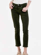 Load image into Gallery viewer, Dear John Blaire High Rise Ankle Slim Straight Jeans, Pine &amp; Black Arrow
