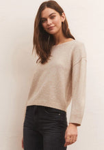 Load image into Gallery viewer, Z Supply Everyday Pullover Sweater, Oatmeal Heather/Calypso Green/Black