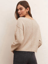 Load image into Gallery viewer, Z Supply Everyday Pullover Sweater, Oatmeal Heather/Calypso Green/Black