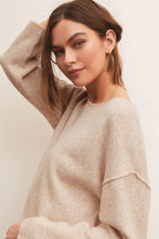 Load image into Gallery viewer, Z Supply Everyday Pullover Sweater, Oatmeal Heather/Calypso Green/Black