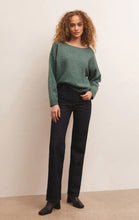 Load image into Gallery viewer, Z Supply Everyday Pullover Sweater, Oatmeal Heather/Calypso Green/Black