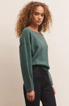 Load image into Gallery viewer, Z Supply Everyday Pullover Sweater, Oatmeal Heather/Calypso Green/Black