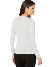 Load image into Gallery viewer, Lilla P Long Sleeve Crew Tee, White/Heather Grey