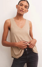 Load image into Gallery viewer, Z Supply Sun Drenched Vagabond Tank; Birch/Black/Evergreen