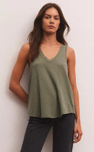 Load image into Gallery viewer, Z Supply Sun Drenched Vagabond Tank; Birch/Black/Evergreen