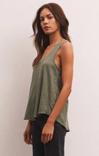 Load image into Gallery viewer, Z Supply Sun Drenched Vagabond Tank; Birch/Black/Evergreen