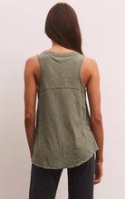 Load image into Gallery viewer, Z Supply Sun Drenched Vagabond Tank; Birch/Black/Evergreen
