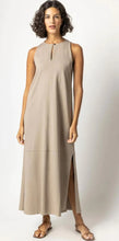 Load image into Gallery viewer, Lilla P Sleeveless Keyhole Maxi Dress; Black/White/Raffia