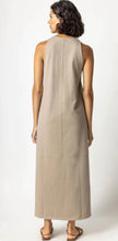 Load image into Gallery viewer, Lilla P Sleeveless Keyhole Maxi Dress; Black/White/Raffia
