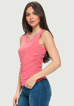 Load image into Gallery viewer, Sleeveless Side Ruched Tank 1813