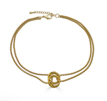 Load image into Gallery viewer, Matte Gold Double Circle Necklace
