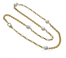 Load image into Gallery viewer, Baroque Pearl Mixed Chain Necklace