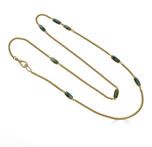 Load image into Gallery viewer, Labradorite Baguette Long Necklace