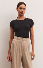 Load image into Gallery viewer, Z Supply 90'S Baby Tee, Black/Sandstone/Birch