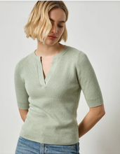 Load image into Gallery viewer, Elbow Sleeve Split Neck Sweater PA2868