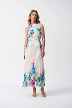 Load image into Gallery viewer, Pleated Satin Floral Print Maxi Dress 251904
