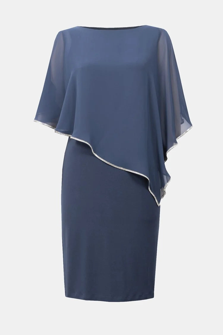 Layered dress with Cape Overlay 223762
