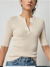 Load image into Gallery viewer, Elbow Sleeve Split Neck Sweater PA2868
