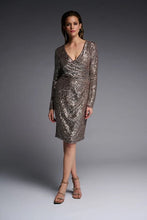 Load image into Gallery viewer, 223720 Sequin Dress-silver/taupe