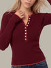 Emmeline Rib Layered Henley 110051715