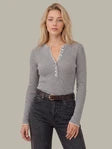 Load image into Gallery viewer, Emmeline Rib Layered Henley 110051715
