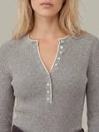 Load image into Gallery viewer, Emmeline Rib Layered Henley 110051715
