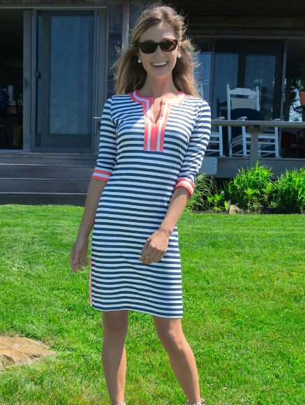 Gretchen Scott Dress, Navy/Tomato/White – Tracy Brent Collections 1