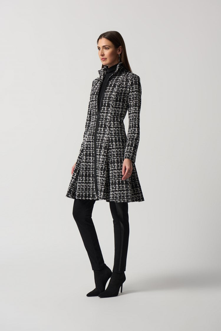 Joseph Ribkoff Plaid Jacket, Black/White