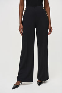 Scuba Crepe Wide-Leg Pull-On Pants