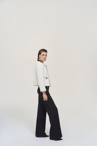 Scuba Crepe Wide-Leg Pull-On Pants