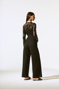 Scuba Crepe And Sequins Mesh Jumpsuit 243763