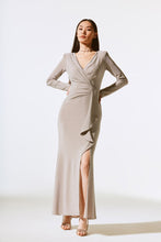 Load image into Gallery viewer, Sparkle Knit Long Sleeve Wrap Gown 243793
