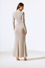 Load image into Gallery viewer, Sparkle Knit Long Sleeve Wrap Gown 243793
