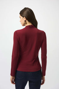 Moss Crepe Fitted Wrap Top 253020